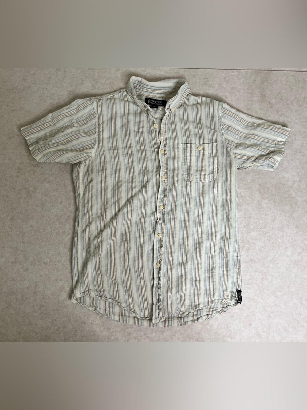 Ezekiel Short Sleeve Striped Button Down Shirt Small Casual Boho Beach